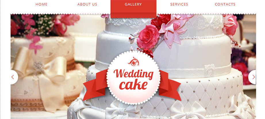 Wedding Cakes Website Template with Pink Background