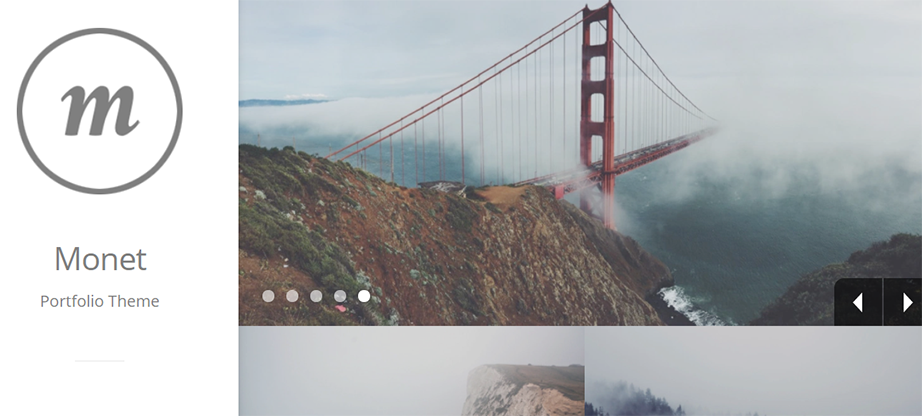 Monet Theme of Portfolio Page Template