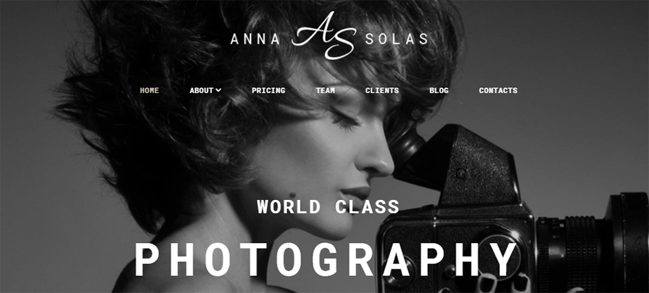 Anna Solas - Photographers Portfolio Website Template