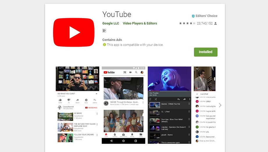 YouTube social networking apps image