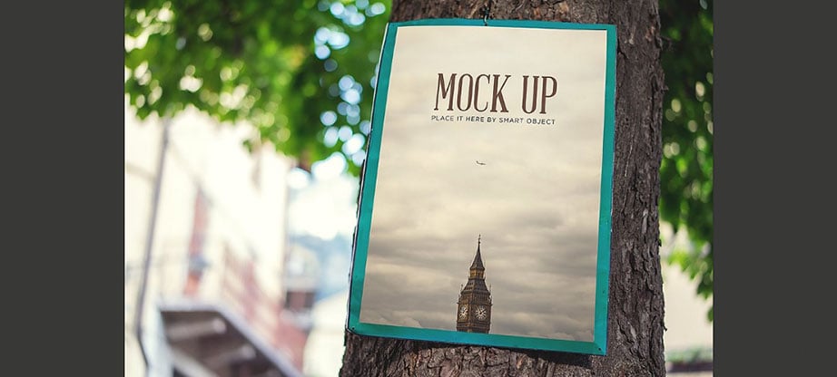 Realistic Poster Mockup PSD by Foos