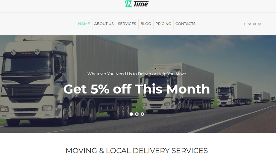 InTime - Moving Company Moto CMS 3 Template