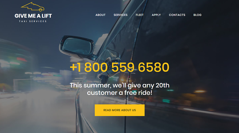 Taxi Service Website Template