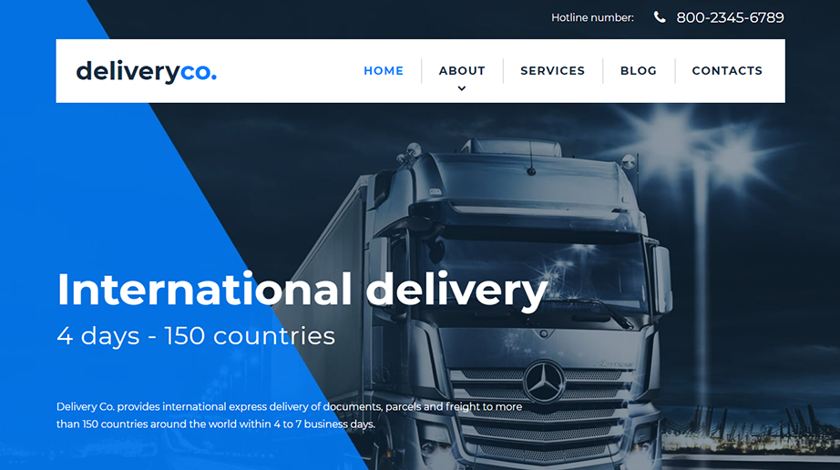 Delivery Co Responsive Website Template