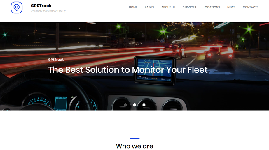 logistic web template GPS fleet tracking homepage image