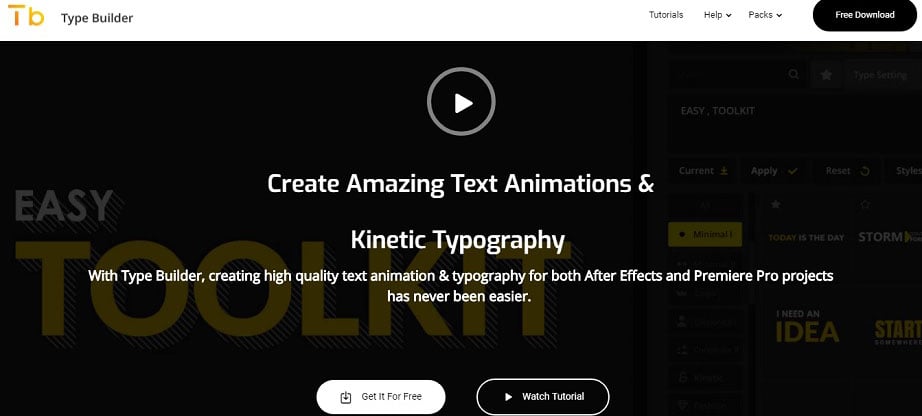 type builder after effects free download