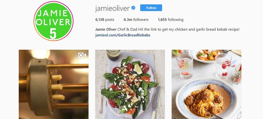 Jamie Oliver Instagram Account