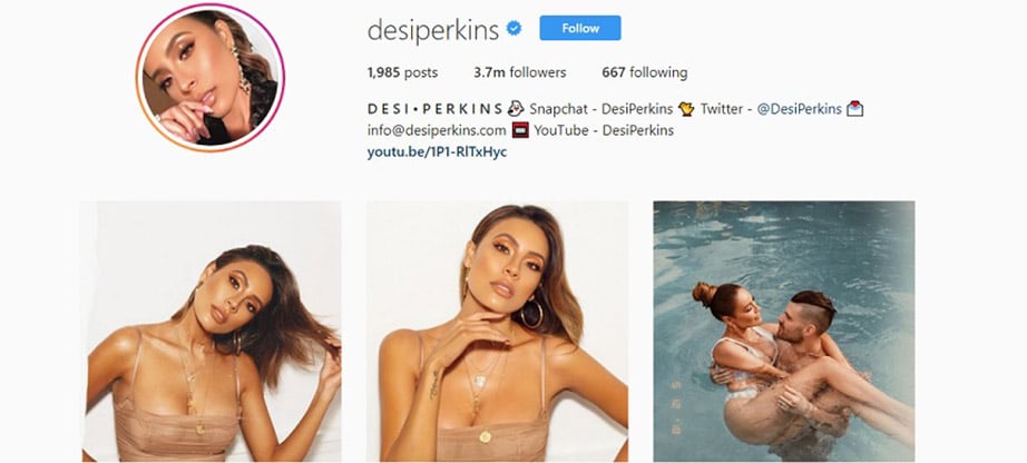 Desi Perkins Instagram Account