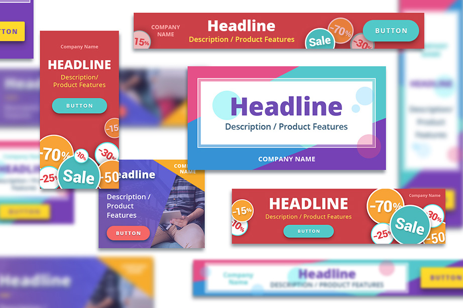 Banner Set for Google Adwords design bundle image