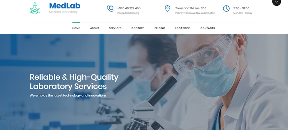 medical laboratory website builder and hosting