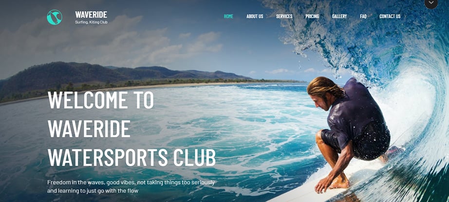 surfung and summer sports website builder and hosting