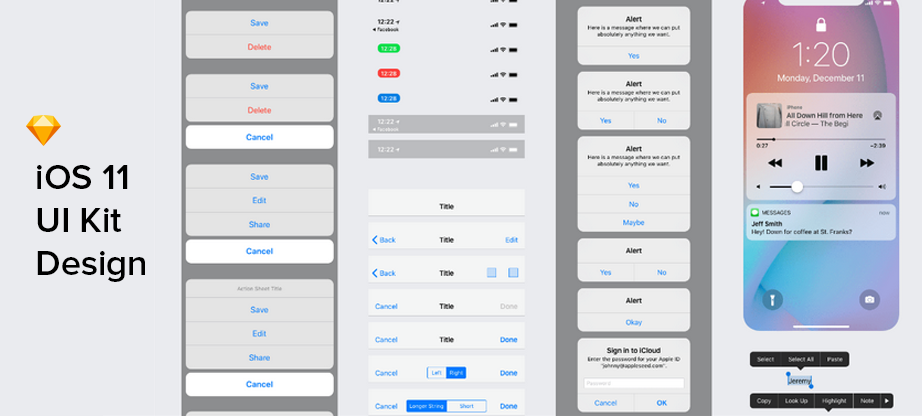 iOS 11 UI Kit Design image