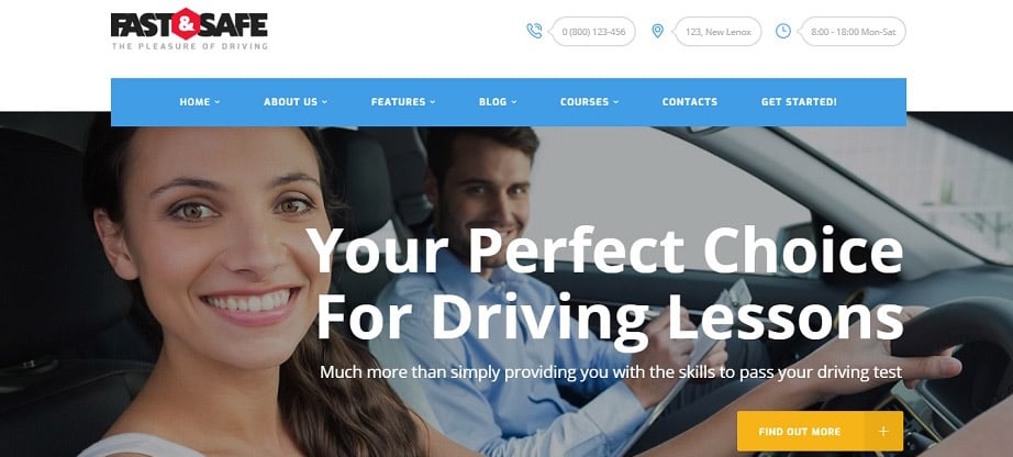 Fast & Safe Driving School Website Template