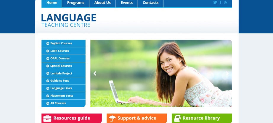 Online Language Teaching Center Website Template