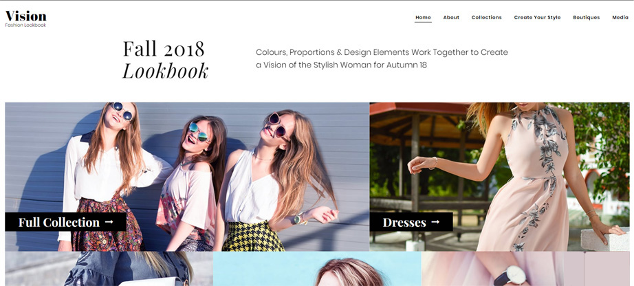 vision lookbook website template motocms