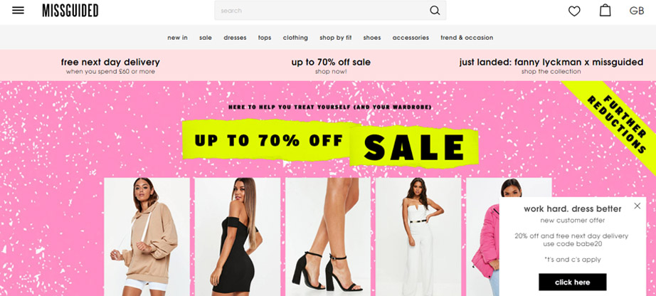 Missguided fashion website