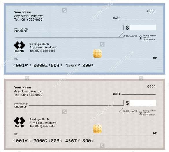 Personal Check Template Psd