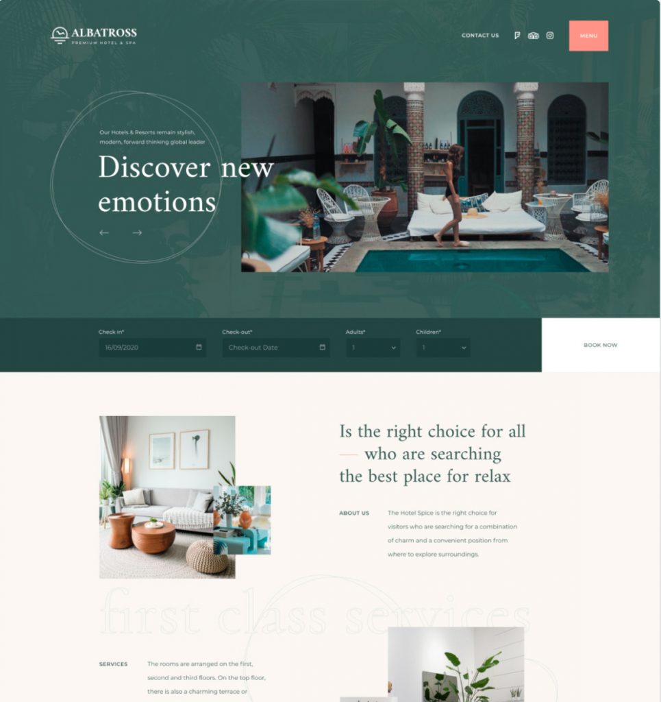 albatross elementor hotel theme